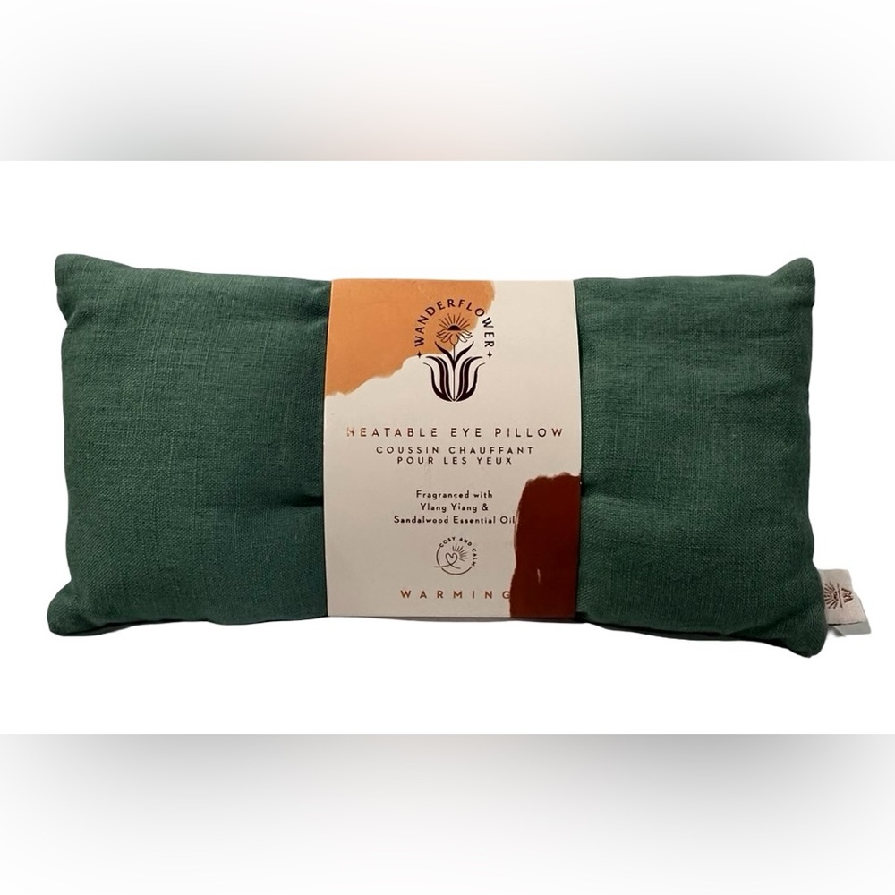 WANDERFLOWER LINEN HEATABLE EYE PILLOW INFUSED Ylang Yiang & Sandalwood NEW